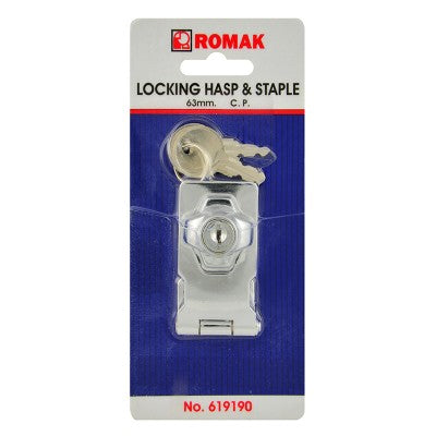 Hasp & Staple Locking (Keyed Differently) Chrome Plated