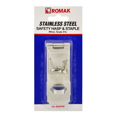 Hasp & Staple Safety 89mm Stainless Steel 304